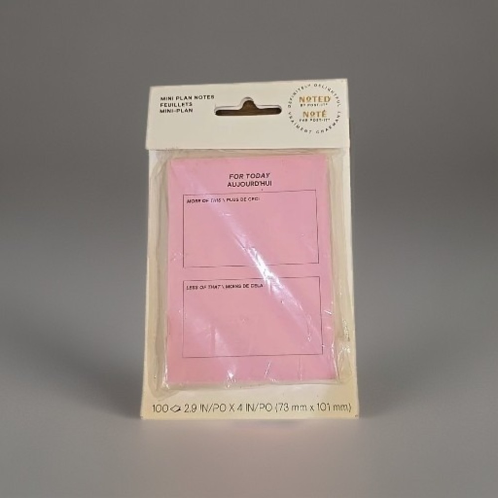 NOTED By Post It Mini Plan Notes; For Today /‎ Aujourd'hui English & French; NEW